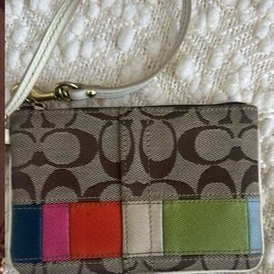 Coach Signature Canvas Wristlet Wallet